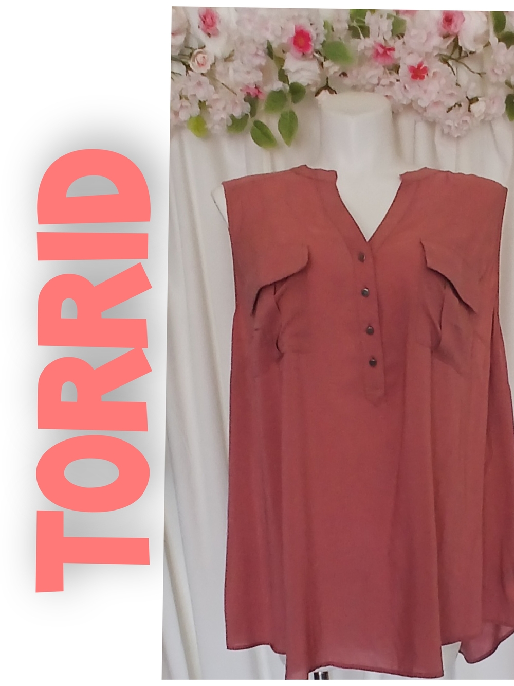 TORRID Rust Sleeveless Button-Front Blouse Size 5